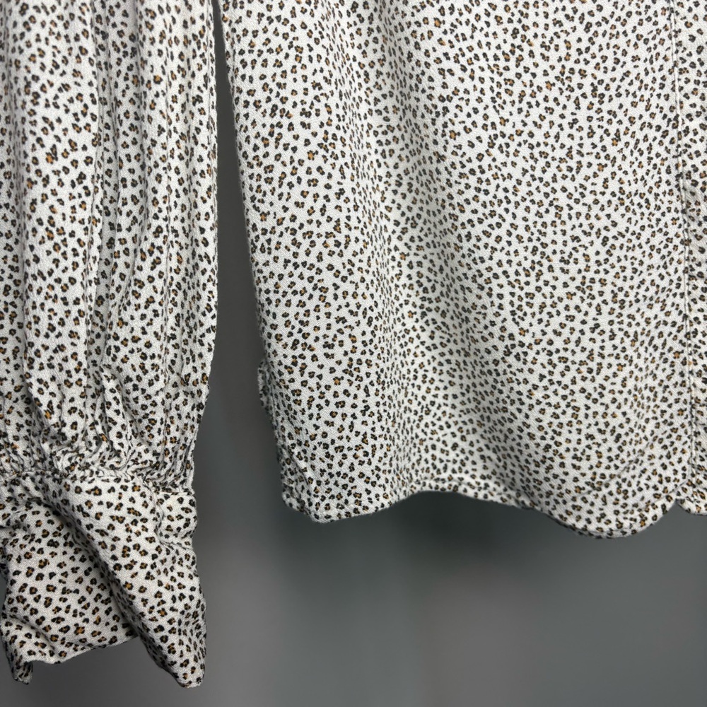 Banana Republic ECOVEROM BALLOON-SLEEVE BLOUSE Leopard Animal Print Size XXS - Picture 5 of 8